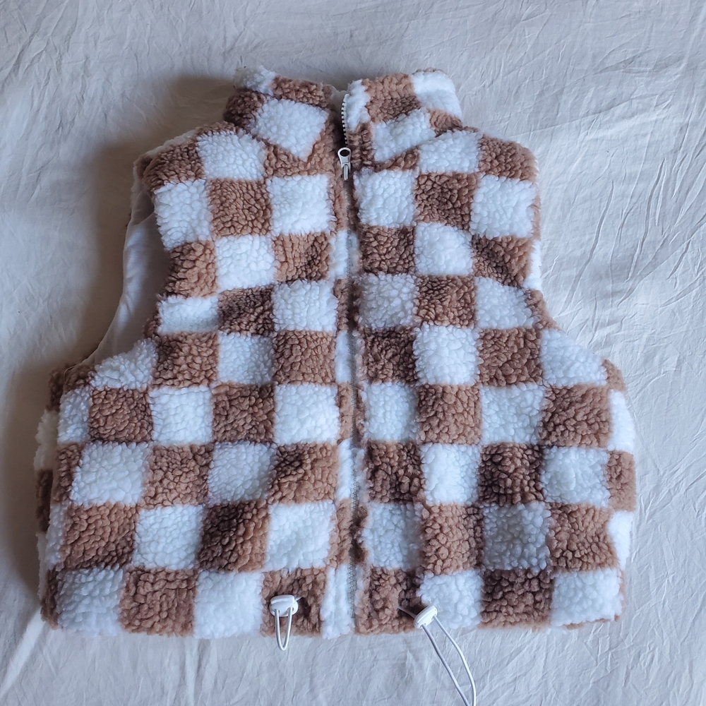 Checkered Sherpa Vest